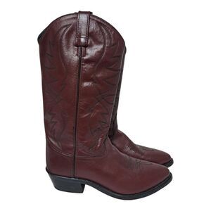 Old West Men's Wine Cowboy Western Leather Boots Sz 8.5 D